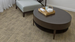 Tarkett, Modular Carpet, We looked outside our industry to find a waste stream we could recycle into flooring. This search