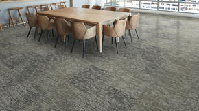 Tarkett, Modular Carpet, We looked outside our industry to find a waste stream we could recycle into flooring. This search