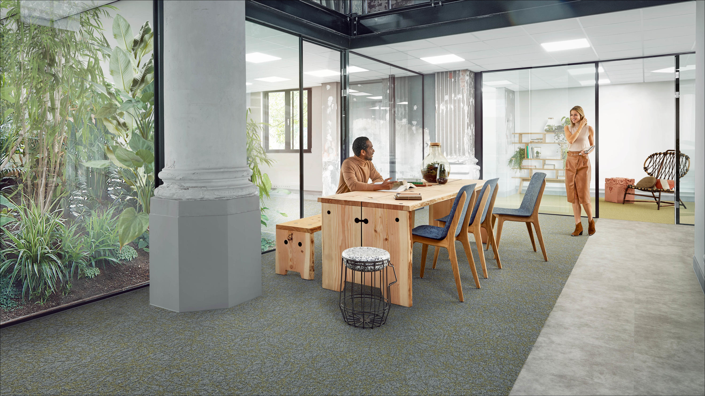 office with tarkett carpet tiles and modular vinyl floors