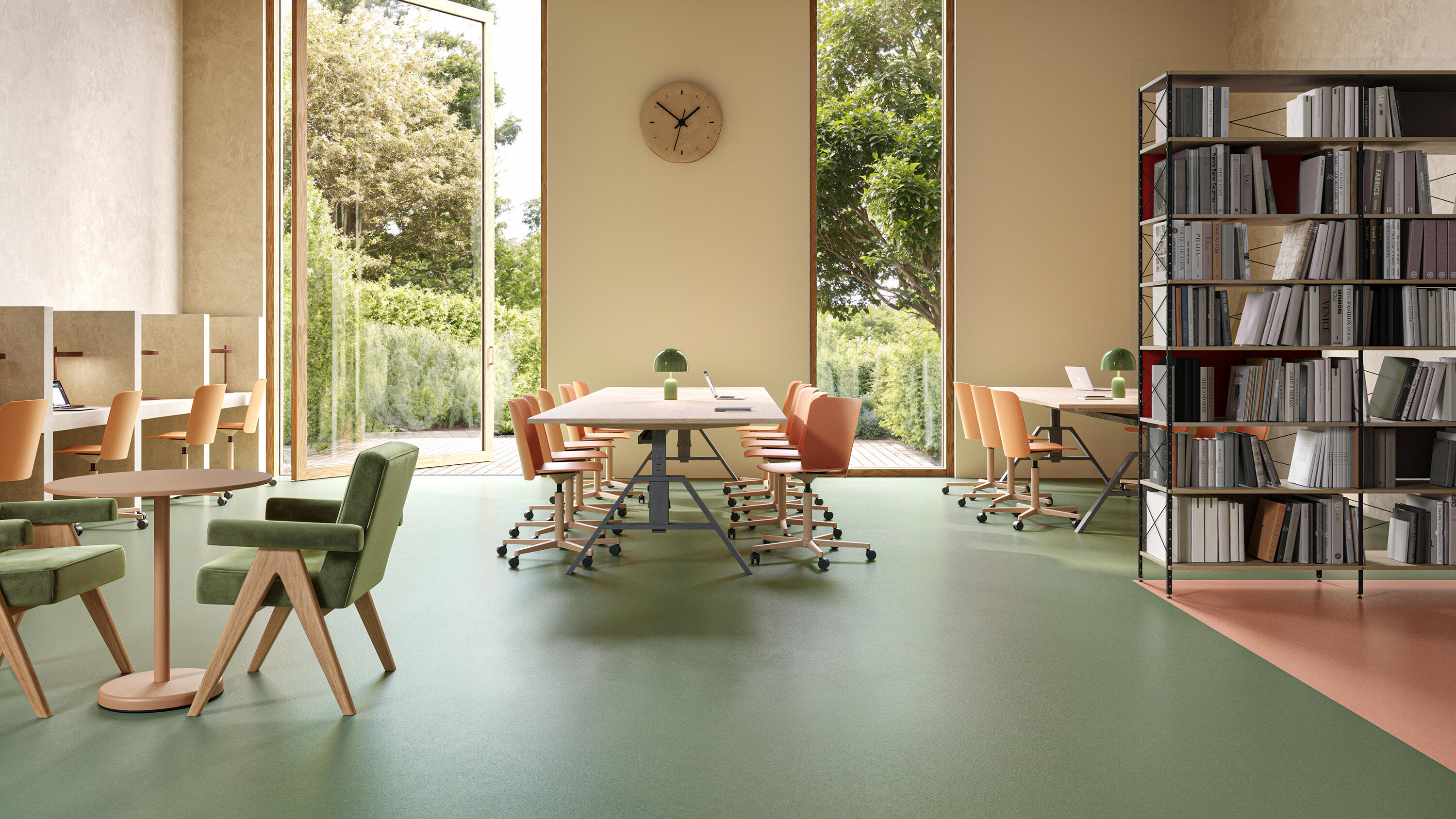 Lino Materiale: La collection de sols en linoléum qui te rapproche de la nature grâce à ses particules de liège visibles.