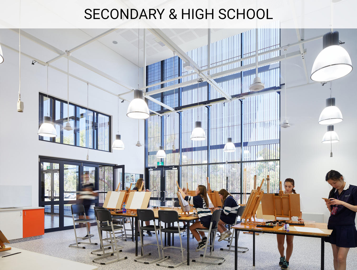Secondary high school education vinyl flooring