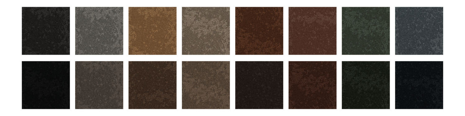 DESSO Arable carpet tile collection warm neutral colours in 16 earthy chalk tinted neutrals