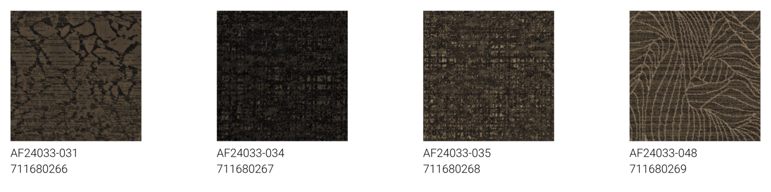 Close up of the designs of the DESSO Axminster Reserve woven carpet collection