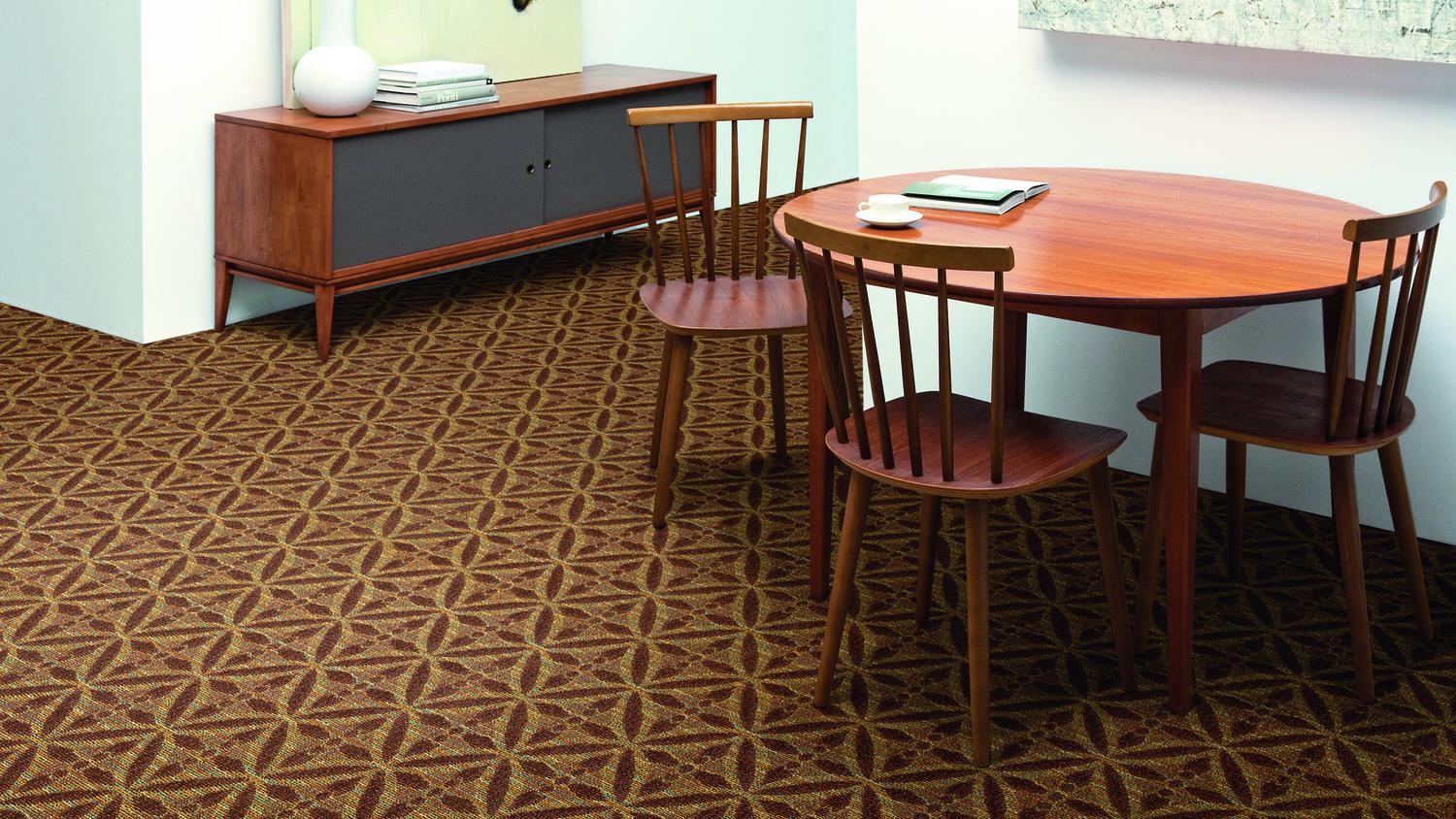Alhambra is a evocative pattern recreates the look of intricately