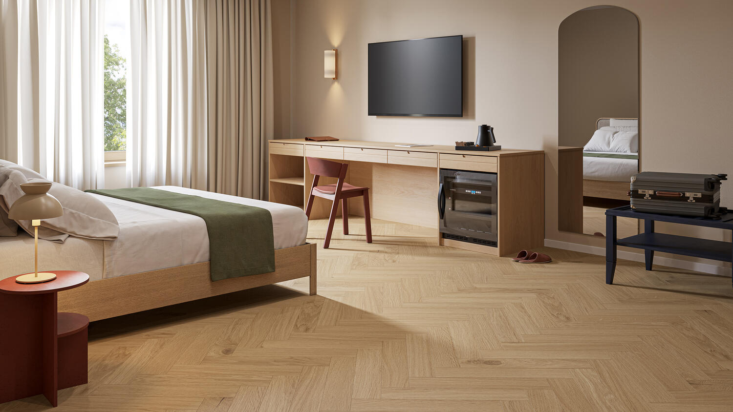 Bedroom Herringbone LVT