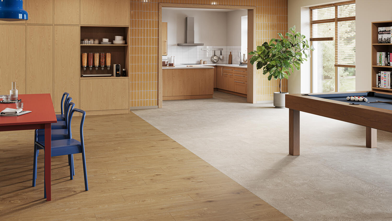 Hostel Common area with iD Naturals Glue-Down flooring
