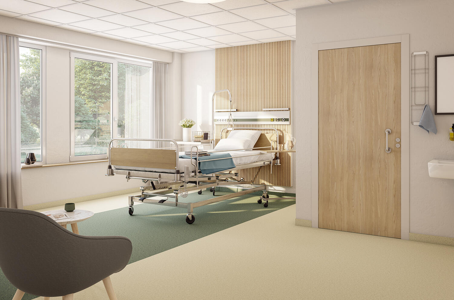 Ett sällskapsrum på ett äldreboende