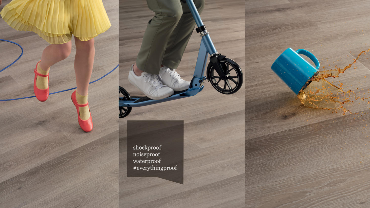 Starfloor Click Ultimate, die einfach zu installierende Designbodenkollektion, die geräusch-, stoß- und wasserabweisend zugleich