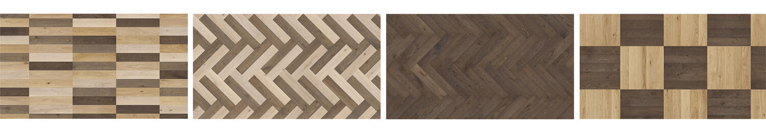 Herringbone & mixed wood floors