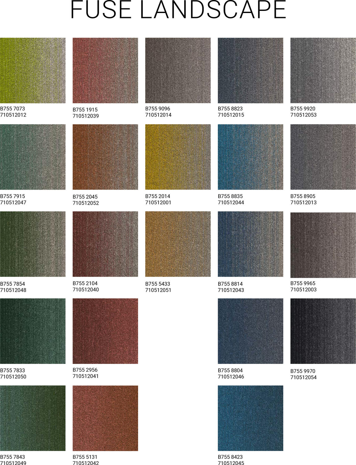 Fuse landscape carpet tile collection colour range 
