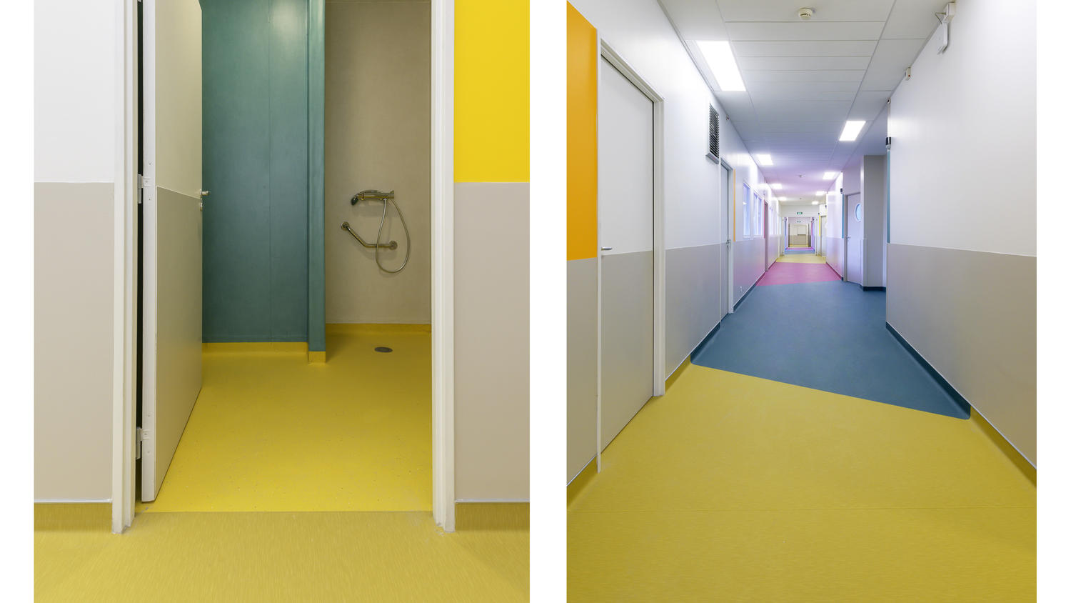 Necker Hospital in Paris Tarkett project with heterogeneous vinyl flooring