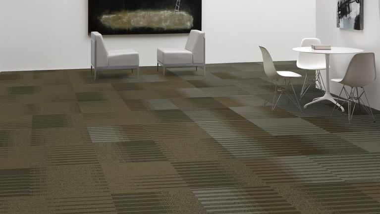 Tarkett, Modular Carpet, We looked outside our industry to find a waste stream we could recycle into flooring. This search