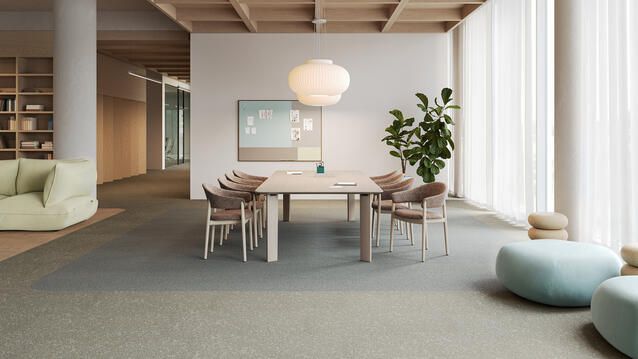 DESSO Origin: Emerge, Evolve, Recharge, Retrace carpet tiles for modern interior hospitality and office spaces